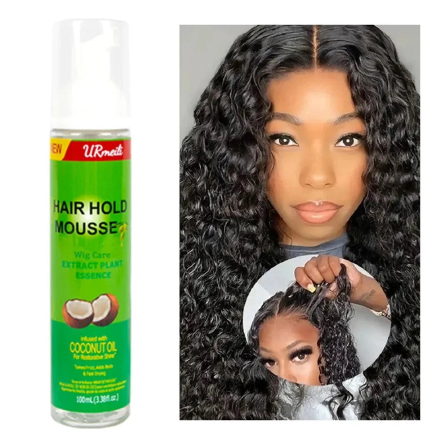 Curly hair mousse for wigs strong hold styling foam