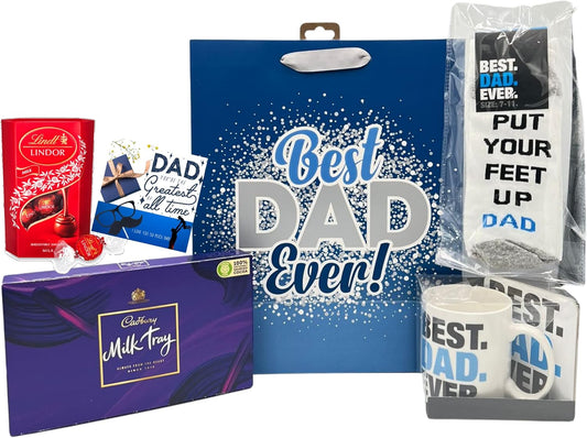 Thoughtful Dad gift hamper box packed with sweet and savoury treats