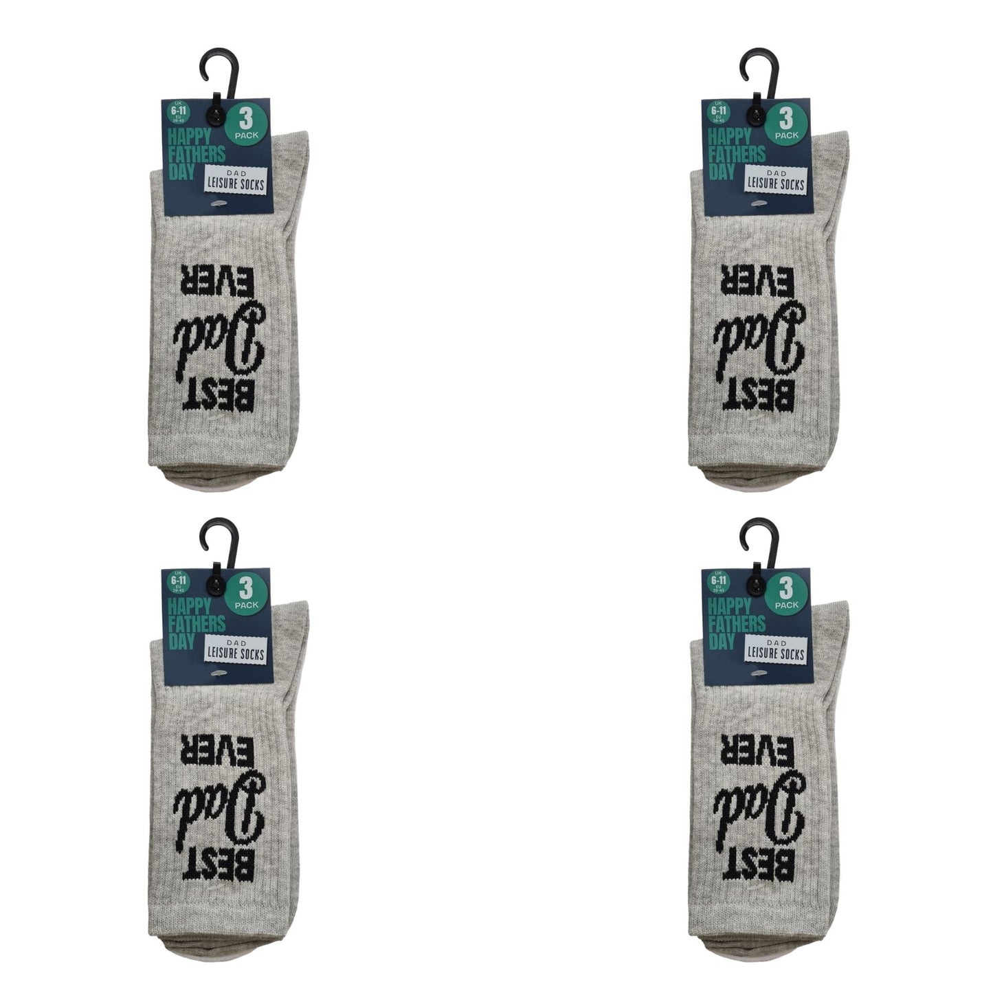 Father themed leisure socks with Best Dad Ever slogan