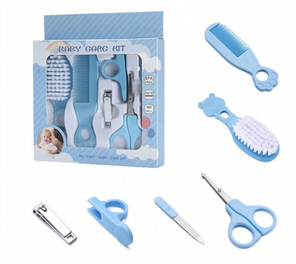 Plastic baby grooming kit with essential care tools