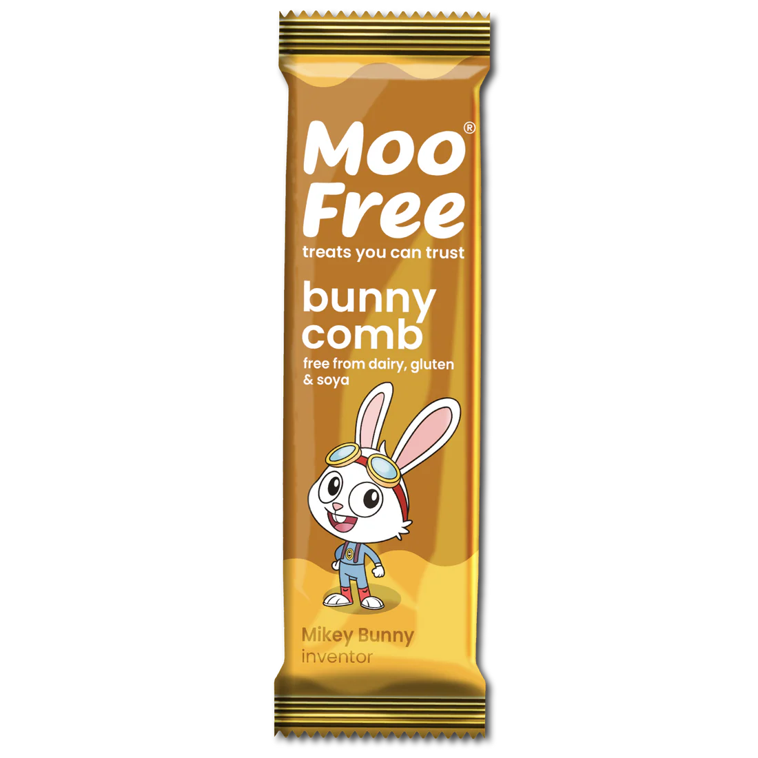 Dairy free chocolate bars with crunchy bunnycomb filling