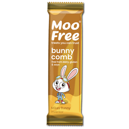 Dairy free chocolate bars with crunchy bunnycomb filling