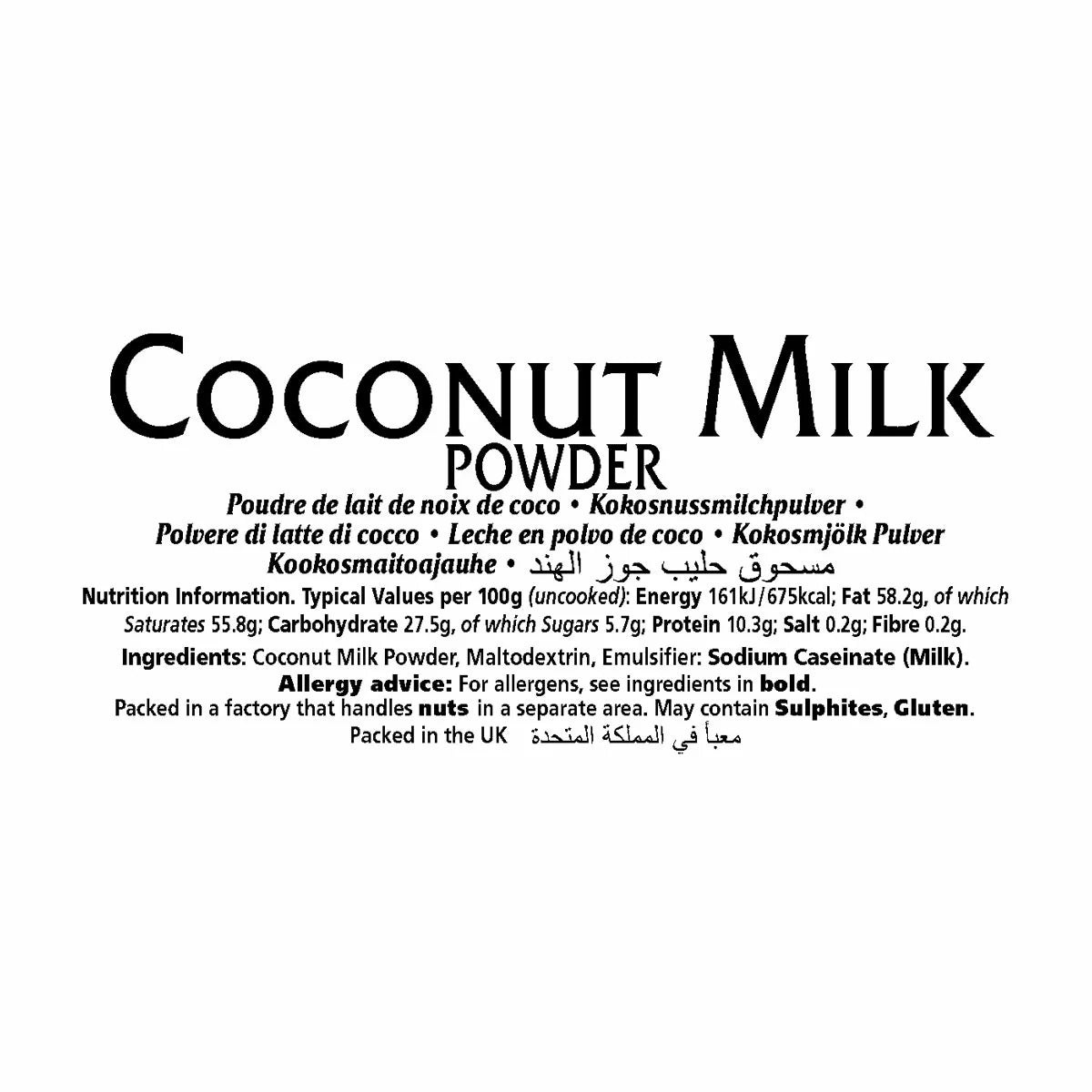 Coconut milk powder for curries soups and desserts