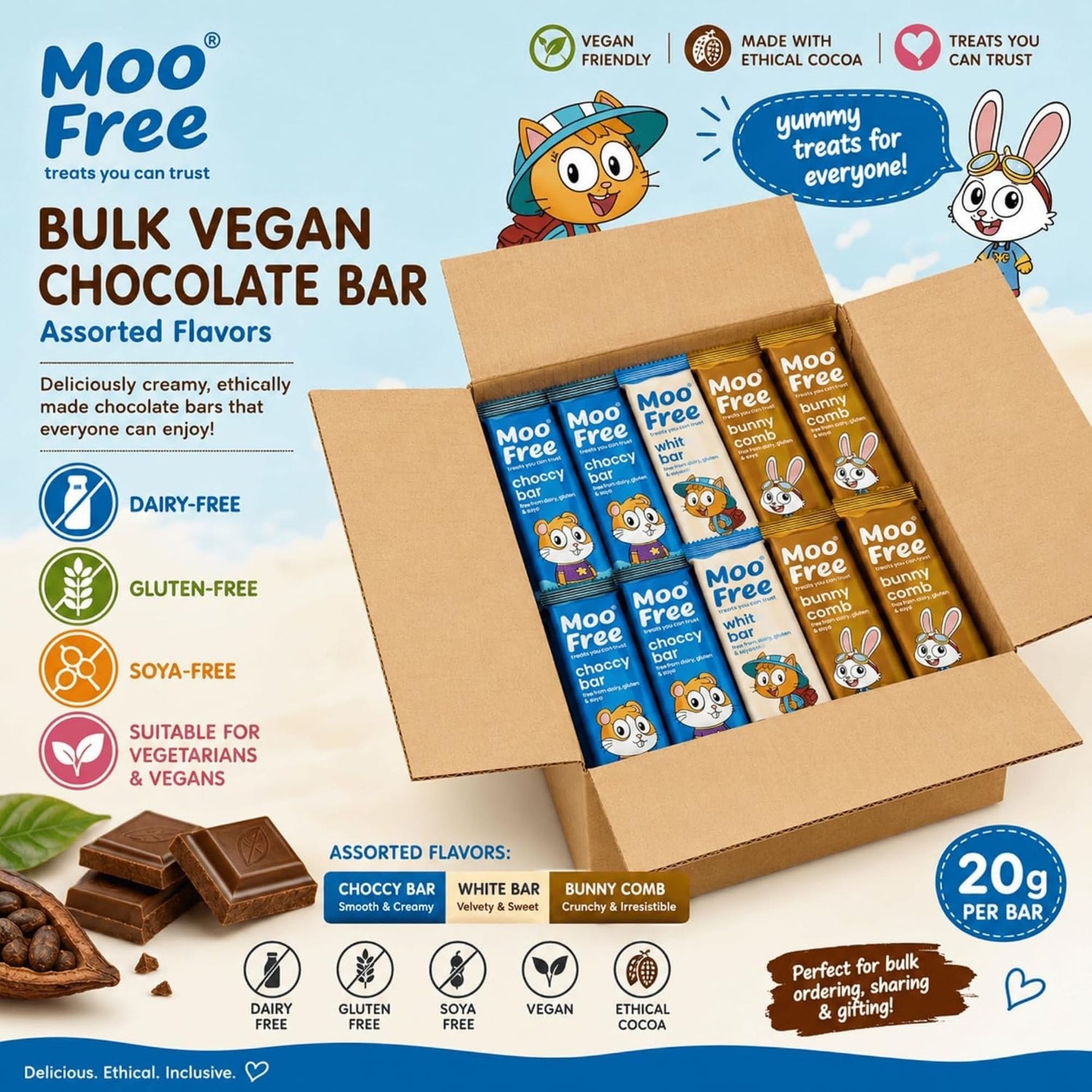 Individually wrapped vegan chocolate
