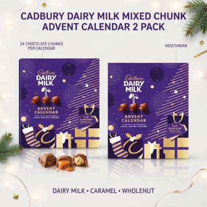 Cadbury Dairy Milk Chunk Advent Calendar twin pack