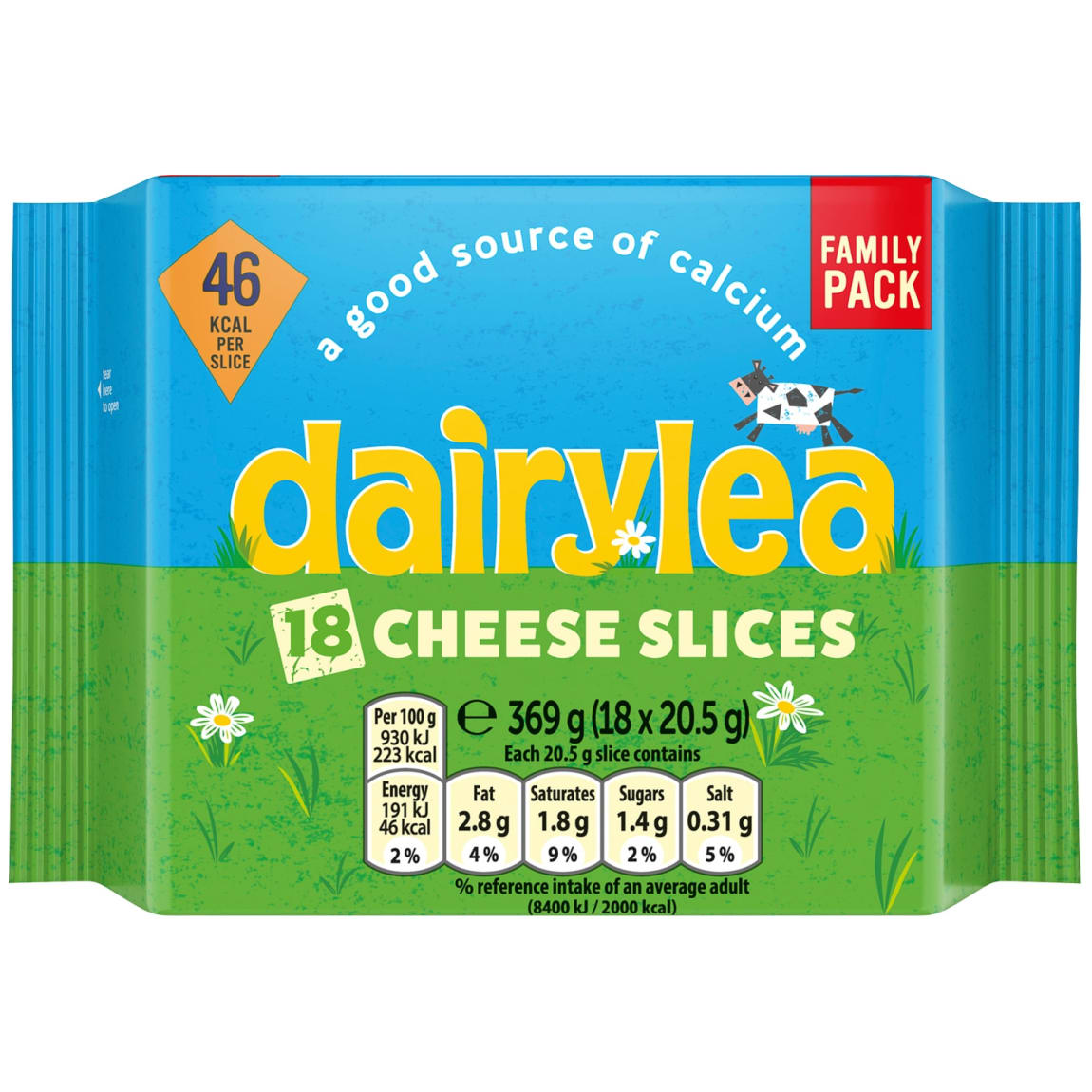 Dairylea Cheese Slices 18pk creamy cheese for sandwiches