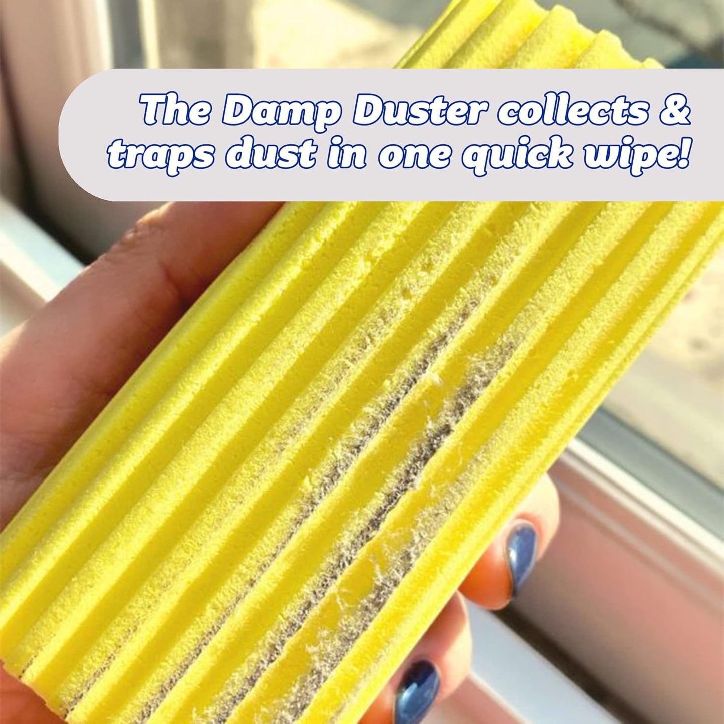 Damp Duster Scrub Daddy cleaning mirrors – streak-free and gentle on glass surfaces
