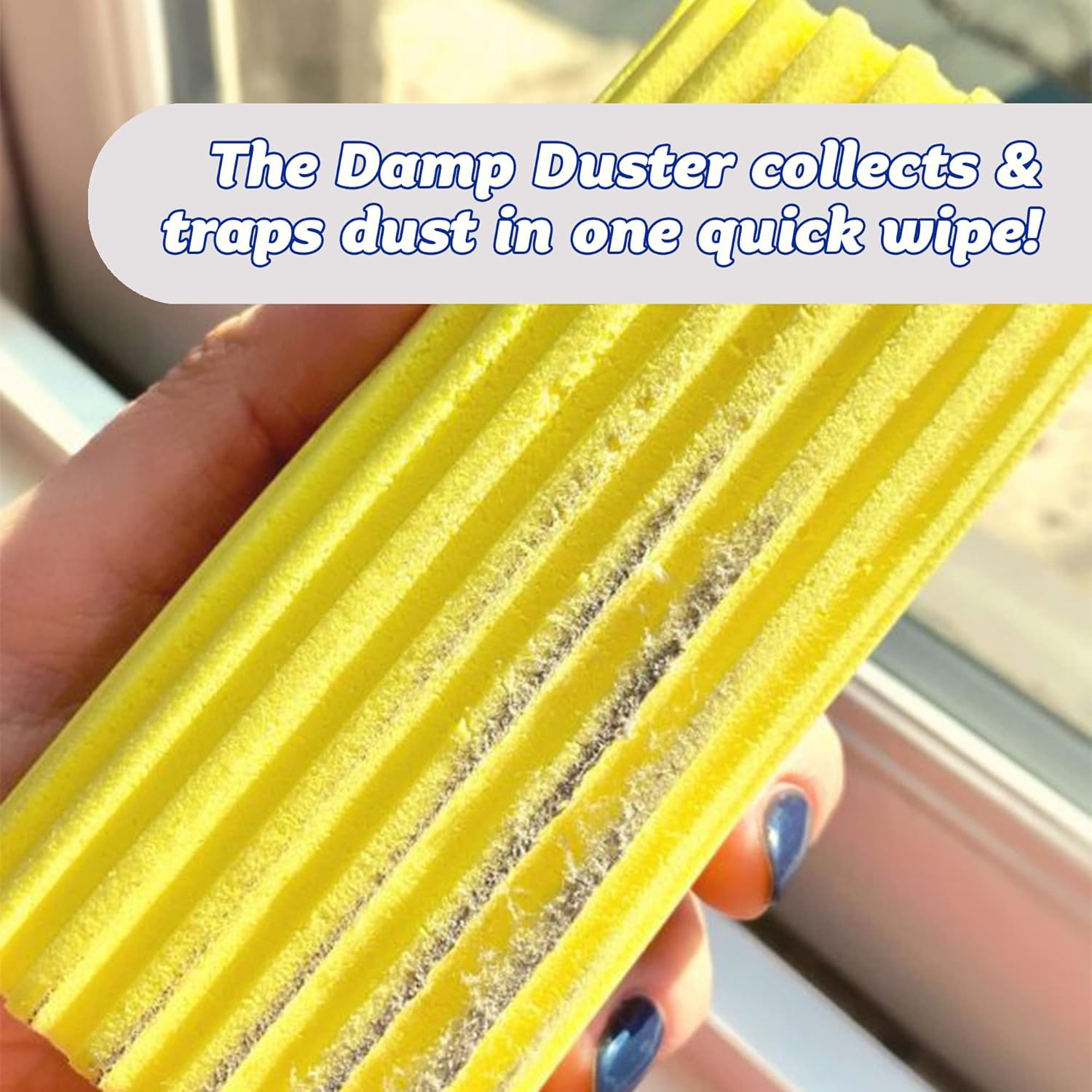 Damp Duster Scrub Daddy cleaning mirrors – streak-free and gentle on glass surfaces