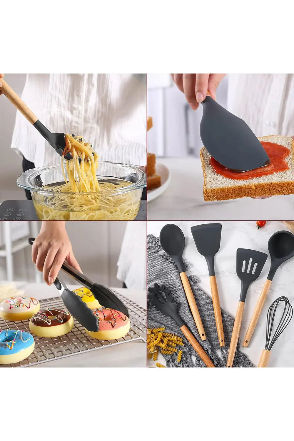 Complete Dark Grey Silicone Kitchen Set