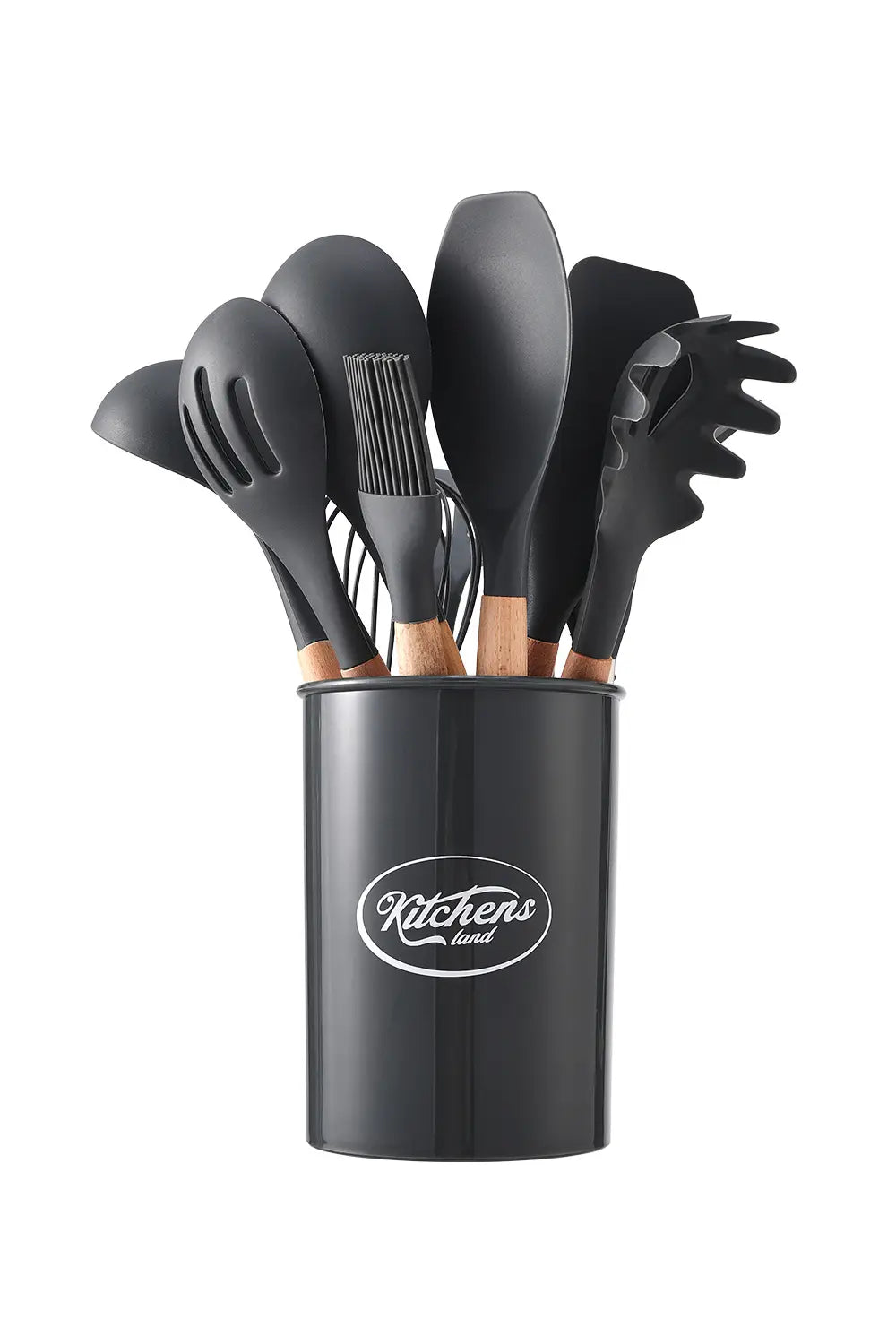 Dark Grey Silicone Cooking Utensil Kit
