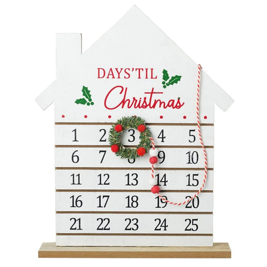 Days 'Til Christmas White Advent House