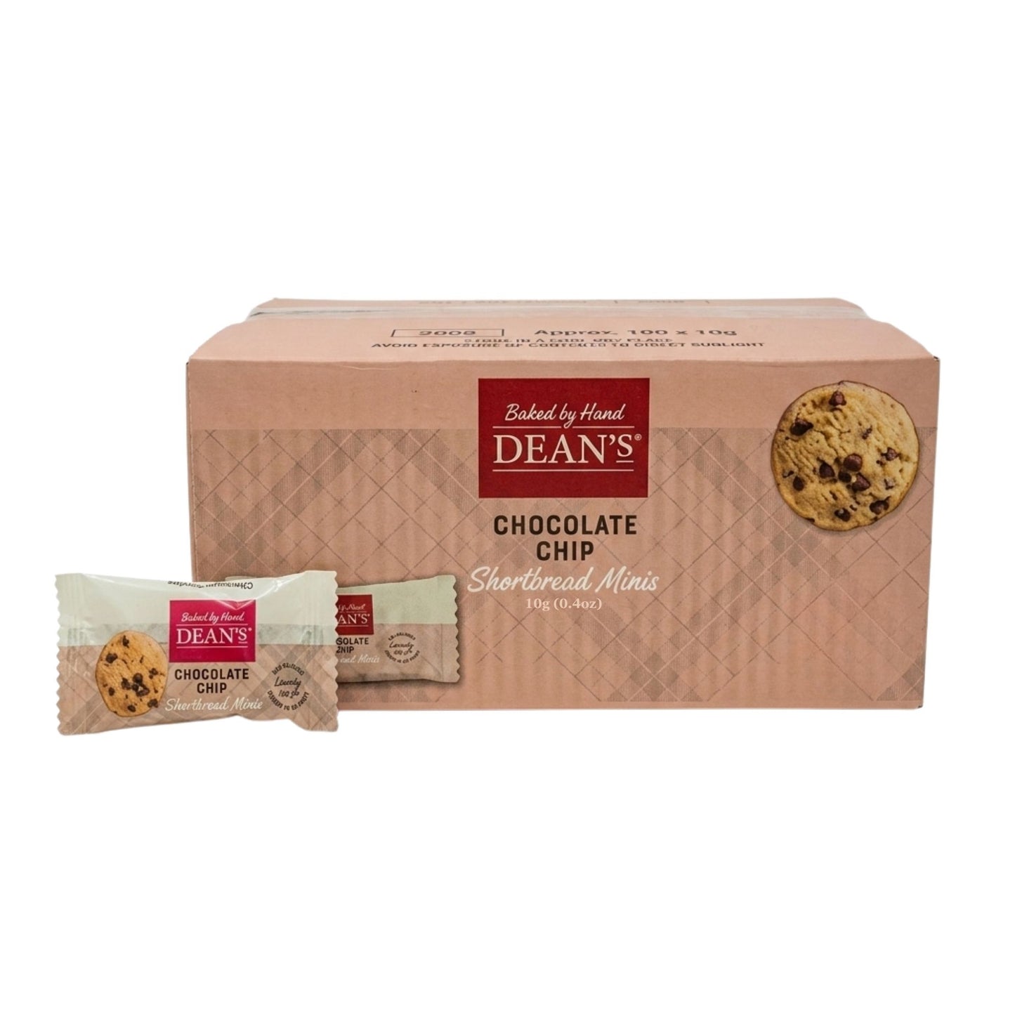 Deans chocolate chip shortbread minis 100 x 10g biscuits