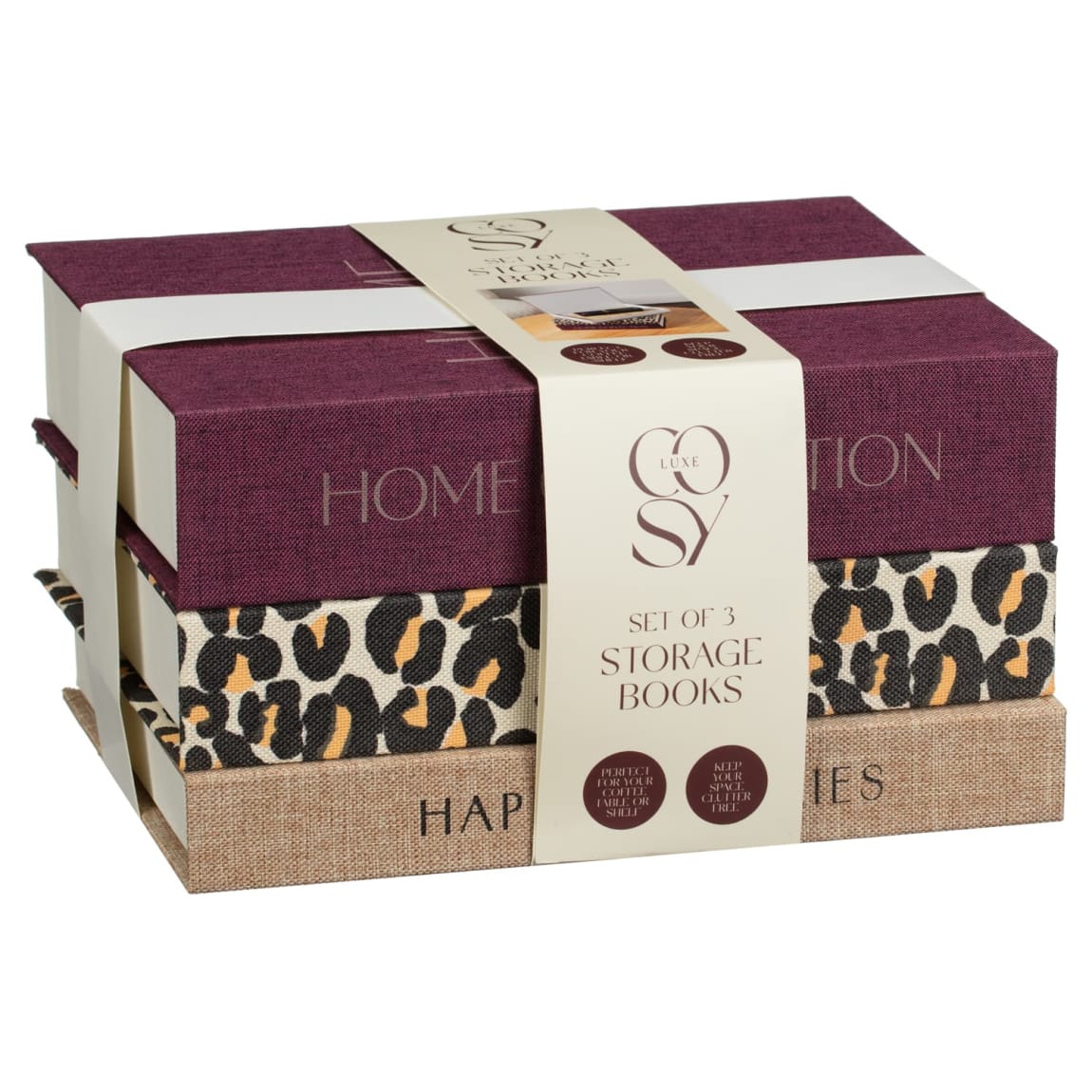 Cosy Luxe Decorative Storage Books set of 3