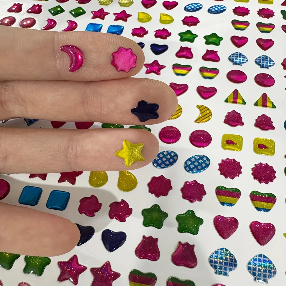Sparkling crystal stickers for scrapbooking and DIY crafts