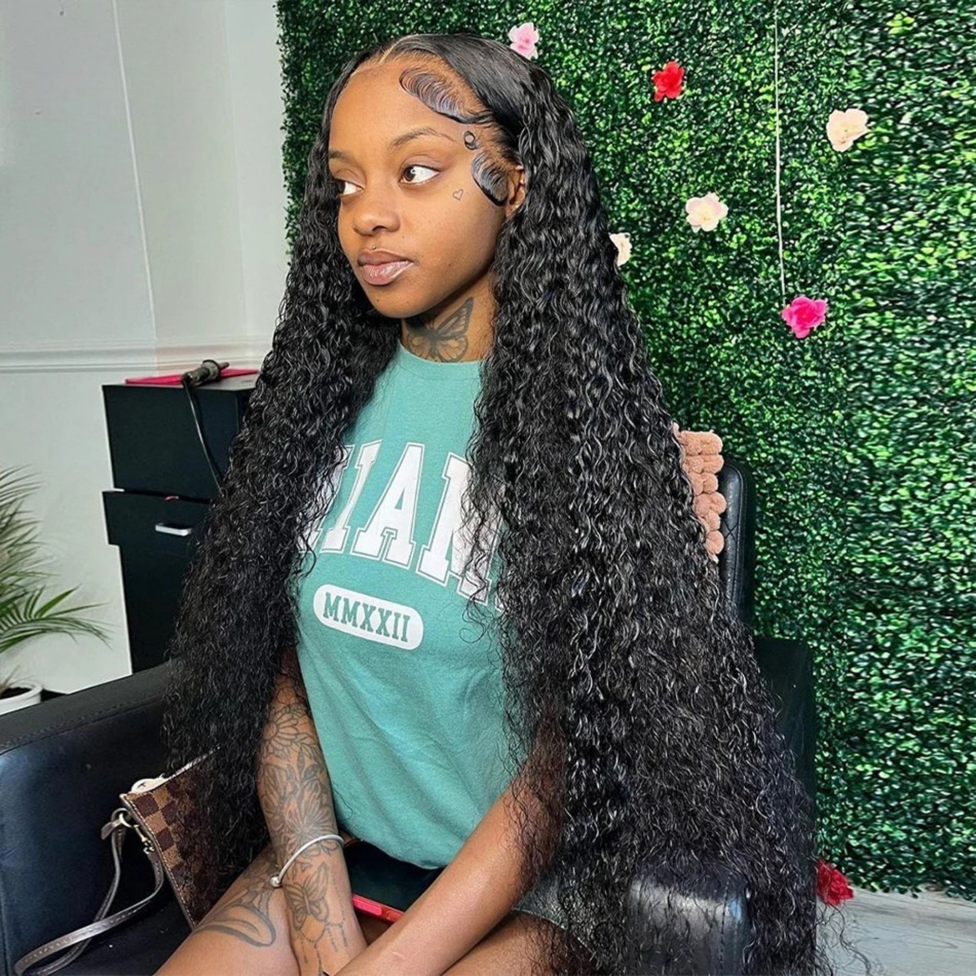 Deep wave human hair wig with HD lace front