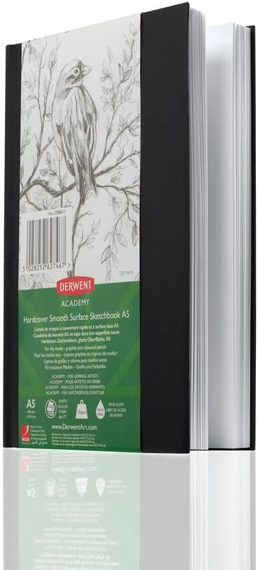 Derwent Academy A5 sketchbook with 128 smooth pages
