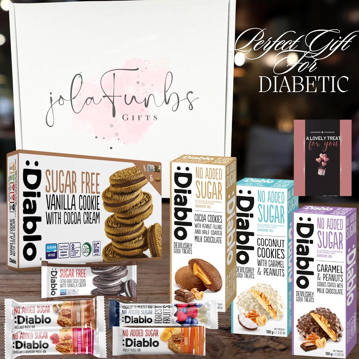 Diabetic-friendly snack gift box with healthy sweet options