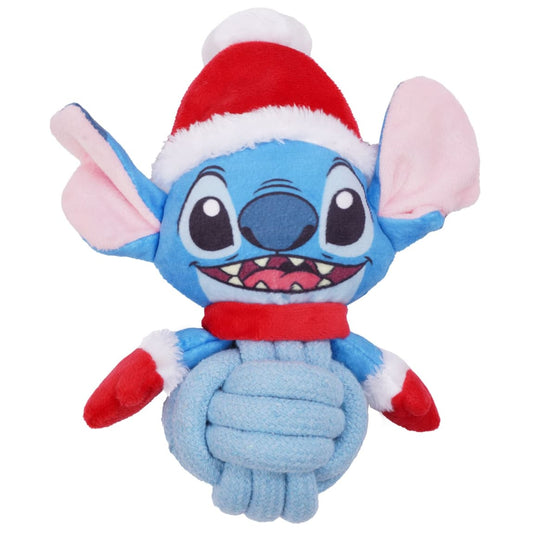 Disney Stitch Christmas Dog Toy with festive rope ball