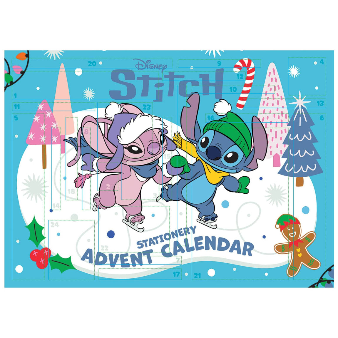 Disney Stitch Stationery Advent Calendar 24 piece Christmas gift