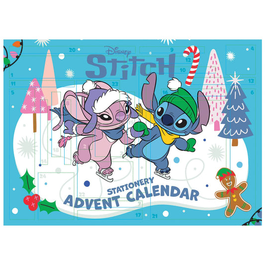 Disney Stitch Stationery Advent Calendar 24 piece Christmas gift