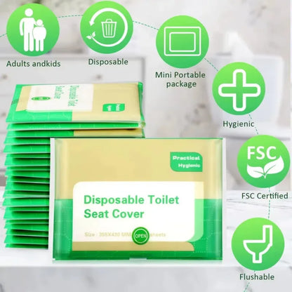 Disposable bathroom seat covers for convenient use