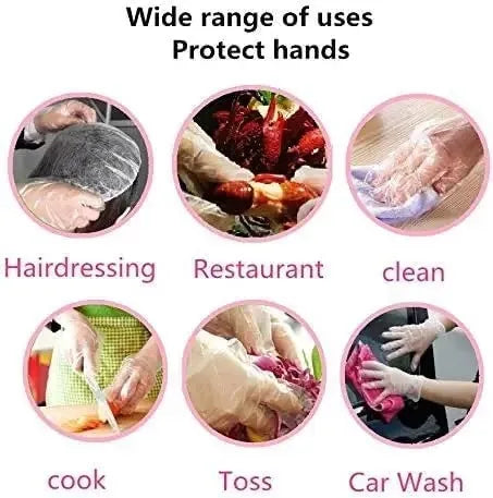 Disposable plastic gloves for cooking and food prep