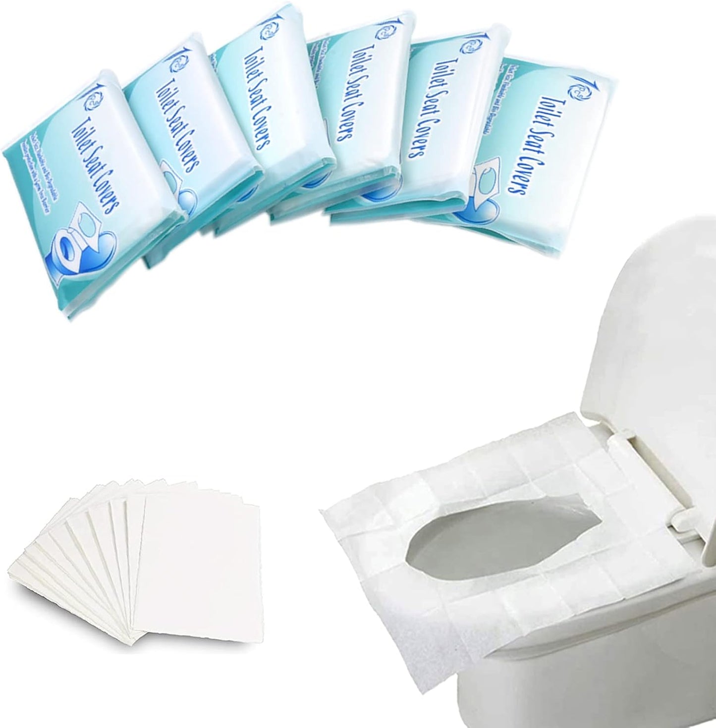 Flushable disposable toilet seat covers 60 pack