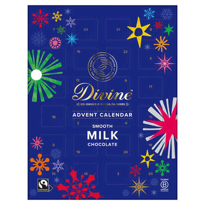 Divine Milk Chocolate Advent Calendar with Fairtrade cocoa and creamy milk chocolate treats