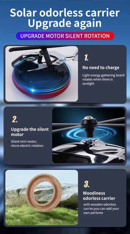 Car fragrance ornament with solar movement
