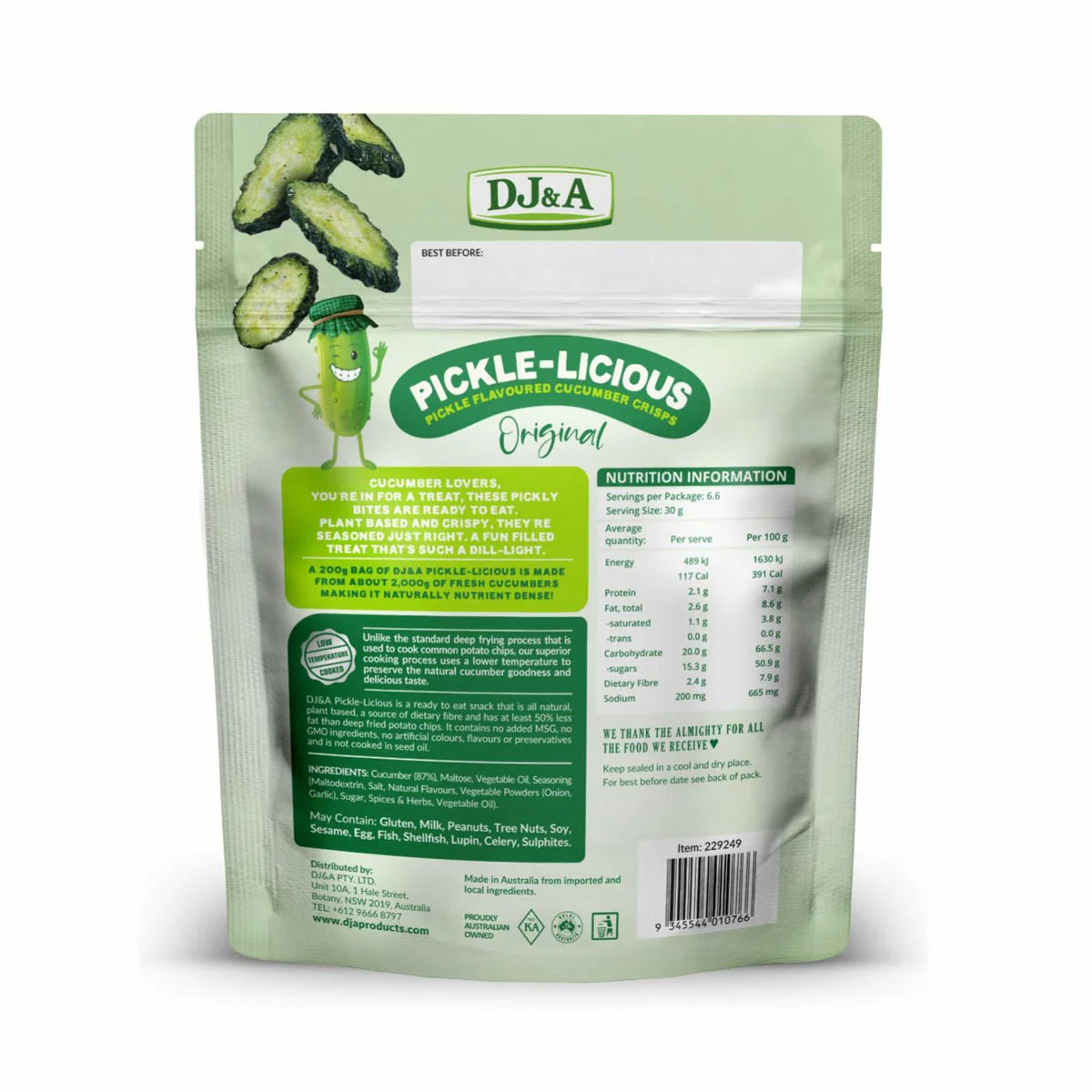 Real cucumber chips with bold dill pickle flavour