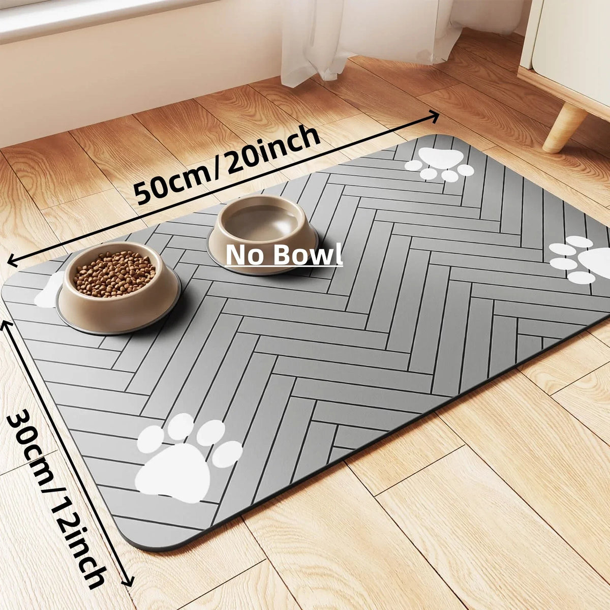 Absorbent waterproof pet feeding mat for dogs and cats with non-slip rubber backing – product view 15
