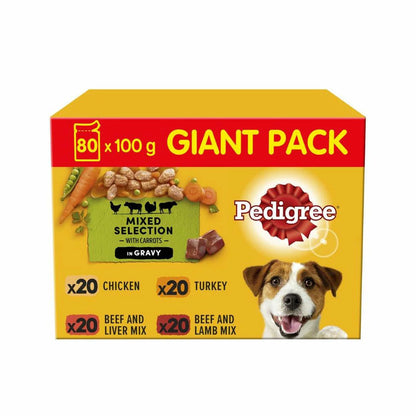 Beef lamb chicken and turkey dog food selection