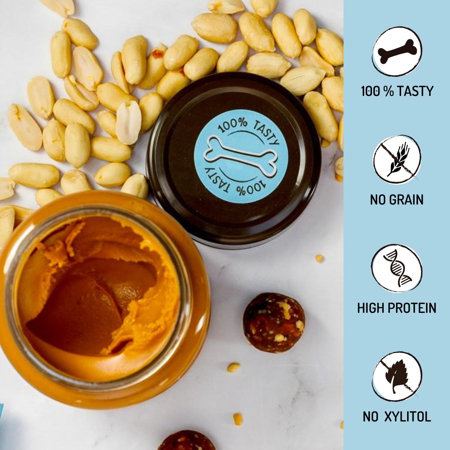 Dog-friendly peanut butter with no added sugar