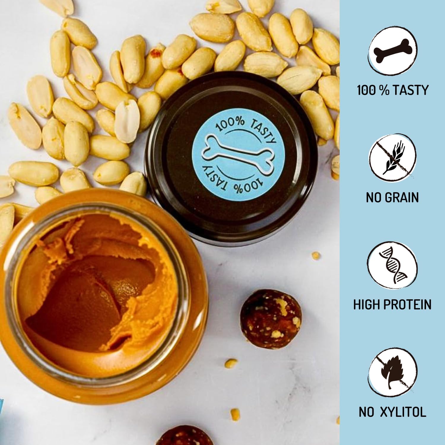 Dog-friendly peanut butter with no sweeteners