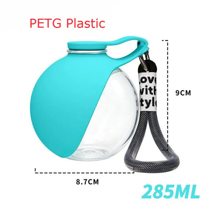 Small breed dog travel water bottle for outdoor use
