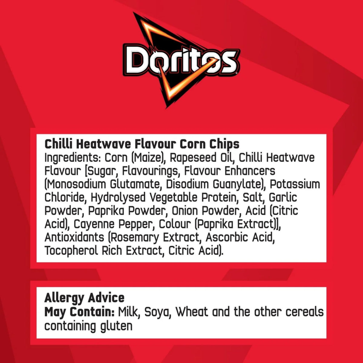 Doritos chilli tortilla chips snack