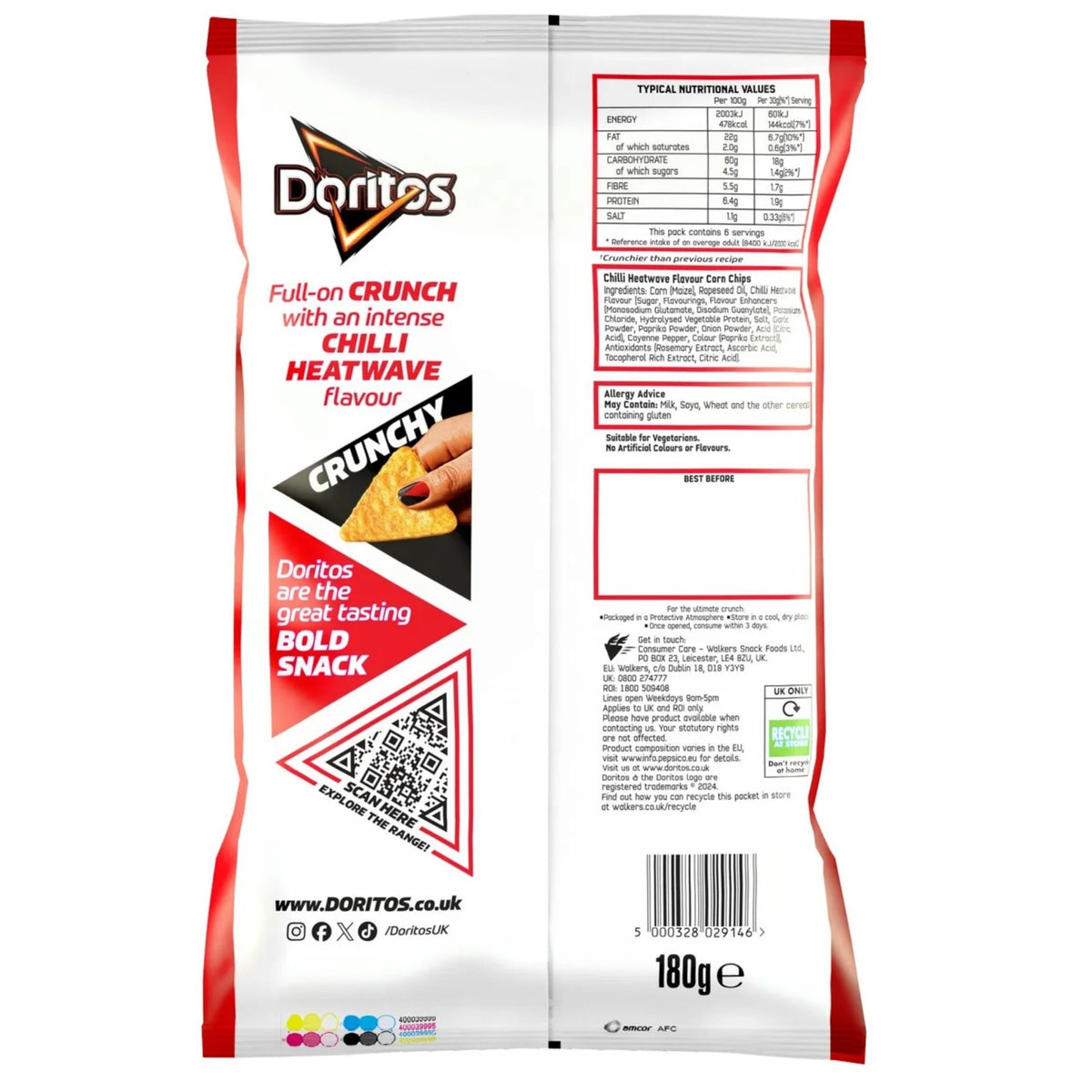 Doritos Chilli Heatwave 180g sharing bag