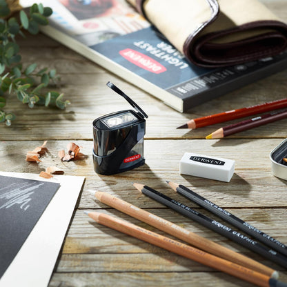 Pencil sharpener for colouring and drawing use