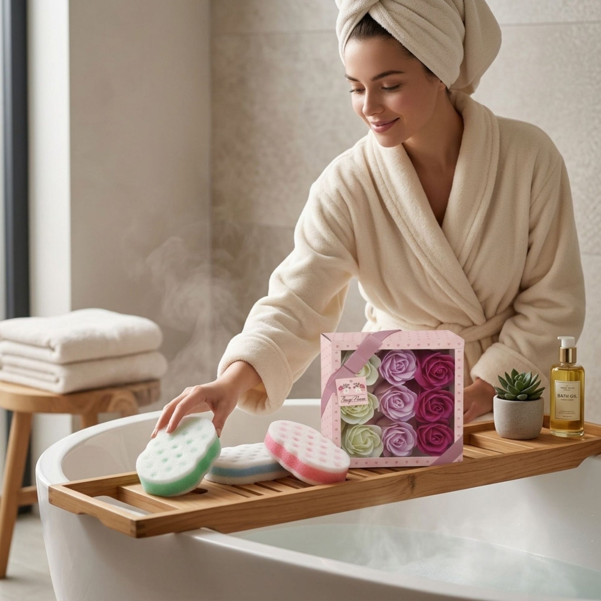 Pink and white soap roses for gifting and decoration