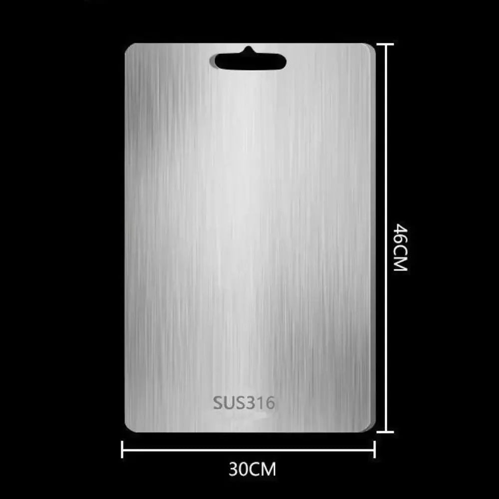 Double-sided stainless steel food preparation board