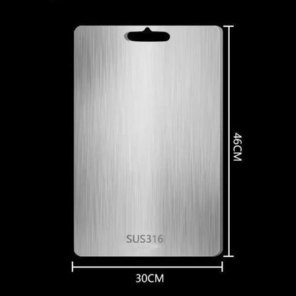 Double-sided stainless steel food preparation board