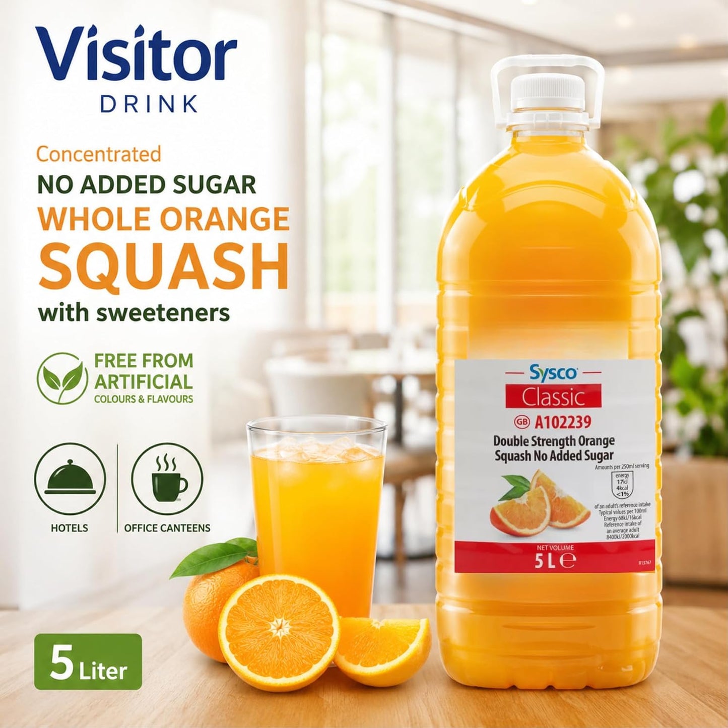 No added sugar orange and blackcurrant squash