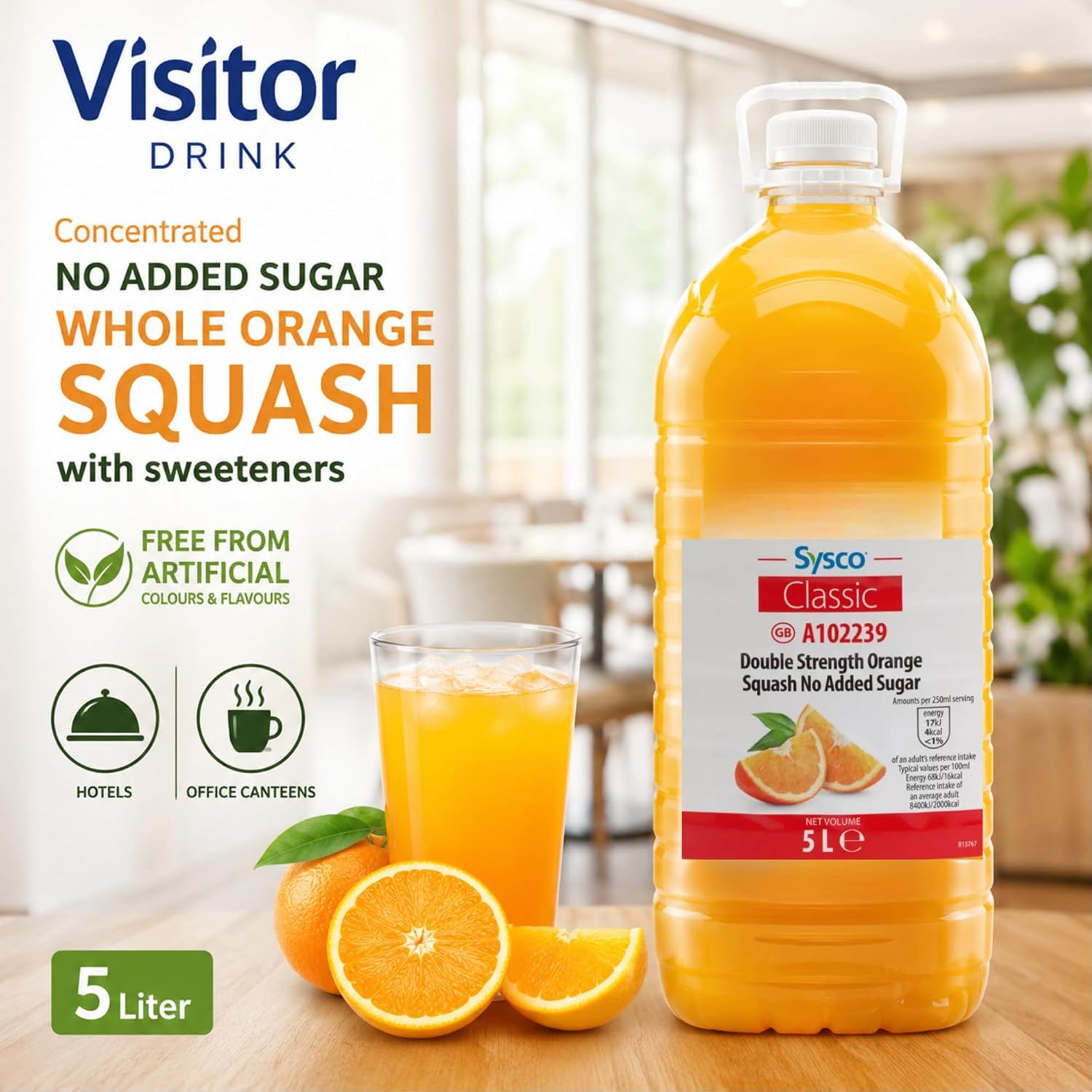 No added sugar orange and blackcurrant squash