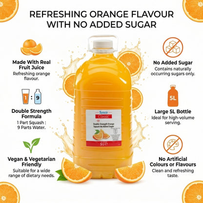 No added sugar orange squash with sweeteners