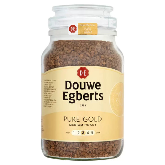 Douwe Egberts Pure Gold Instant Coffee Granules 400g jar, medium roast