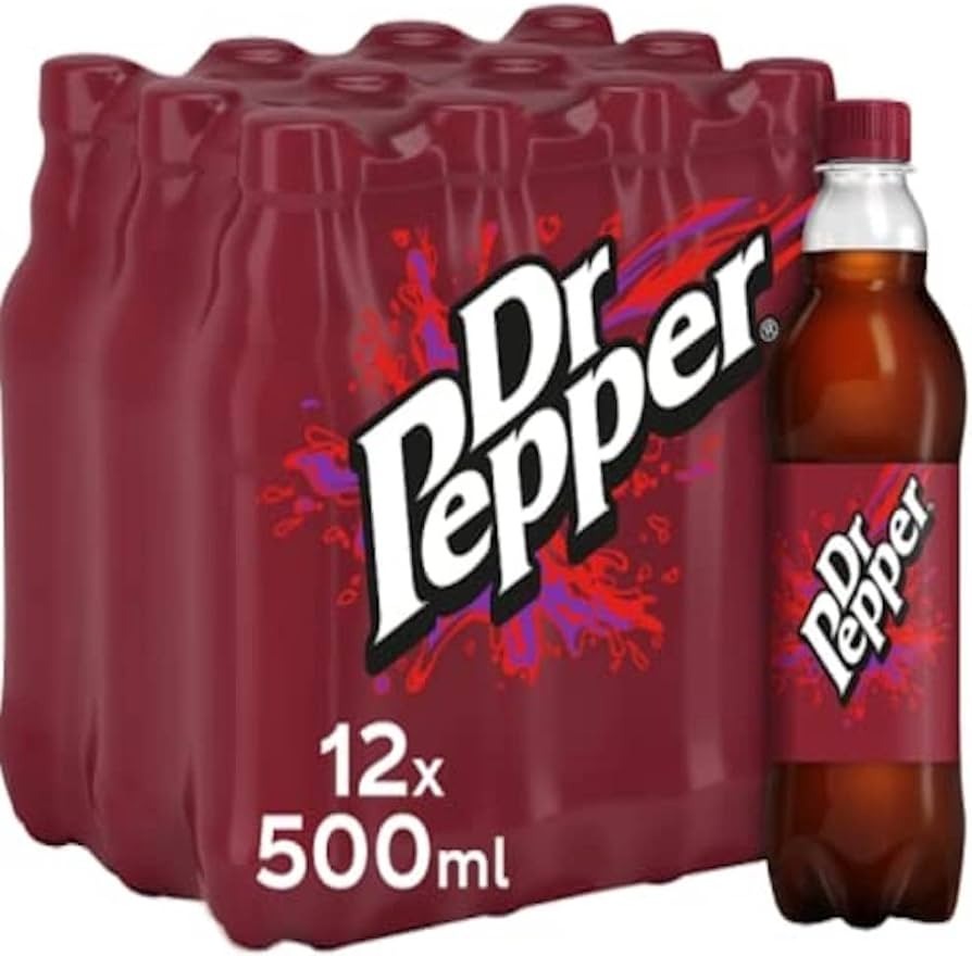 Dr Pepper 12 pack of 500ml sparkling fruit flavour soft drinks