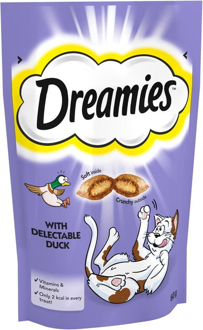 DREAMIES duck flavour cat treats 8 pouch pack