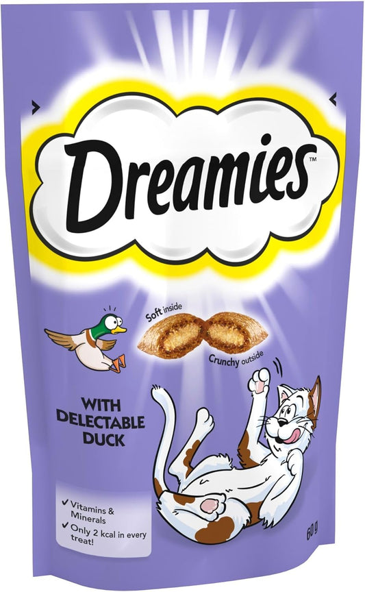 DREAMIES duck flavour cat treats 8 pouch pack