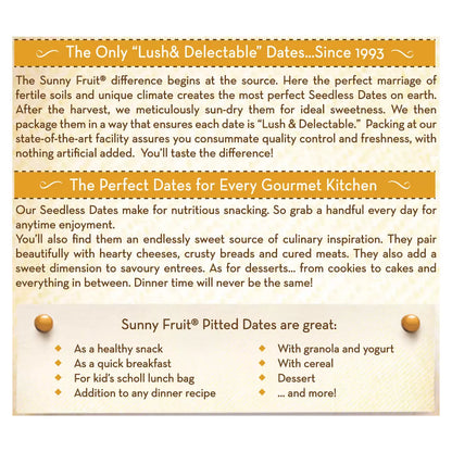 Naturally sweet pitted dates