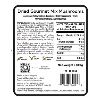 Porcini oyster portobello dried mushroom blend pack